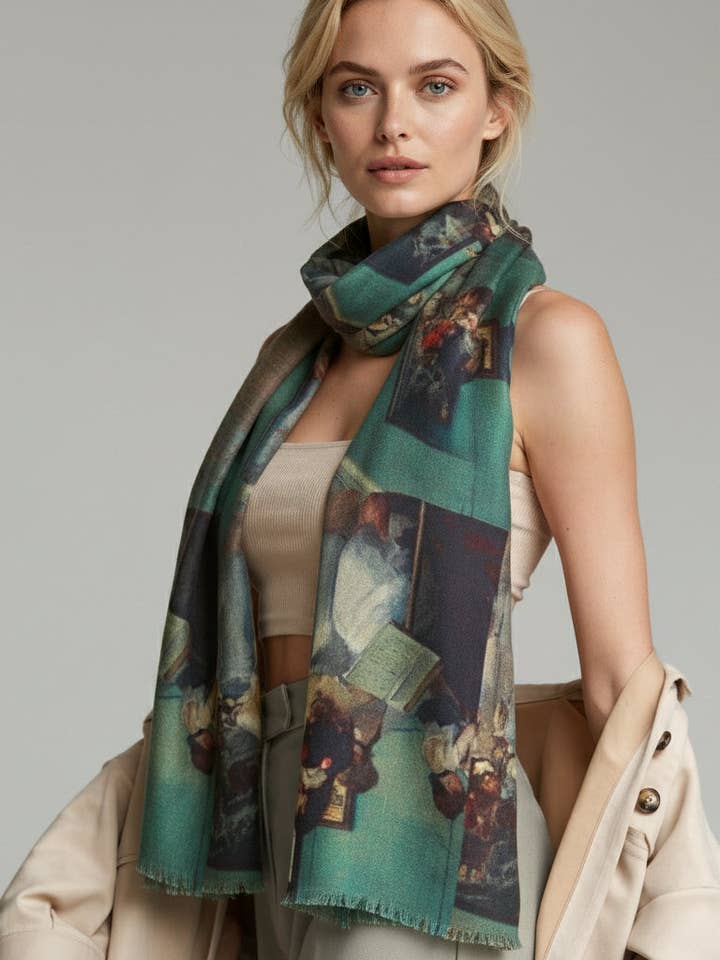 Ballerina The Dance Class Artwork – Luxury Merino Wool Silk | Old Masters Vintage Print Wrap for wholesale by Namaskar Australia