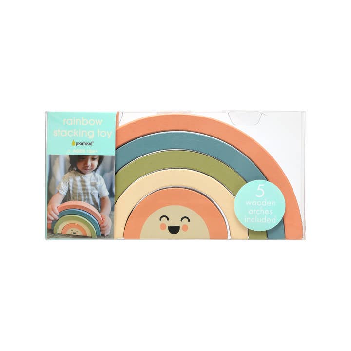 Pearhead - Wholesale Wood Toy - Kids - Wooden Stacking Rainbow Baby & Toddler Toy Nursery Decor7