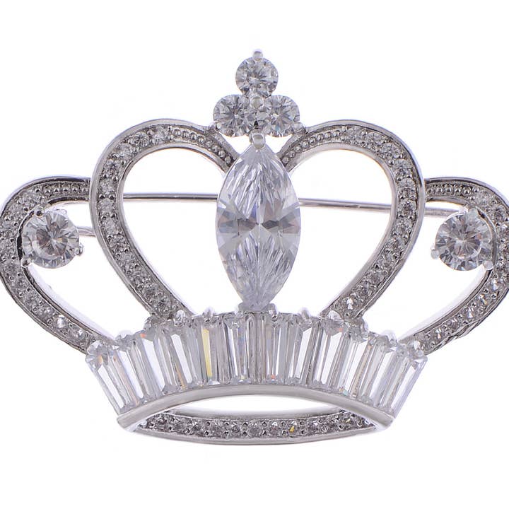 Krone Cubic Zirconnia forgyldt broche Pin for engroshandel hos AK Brand