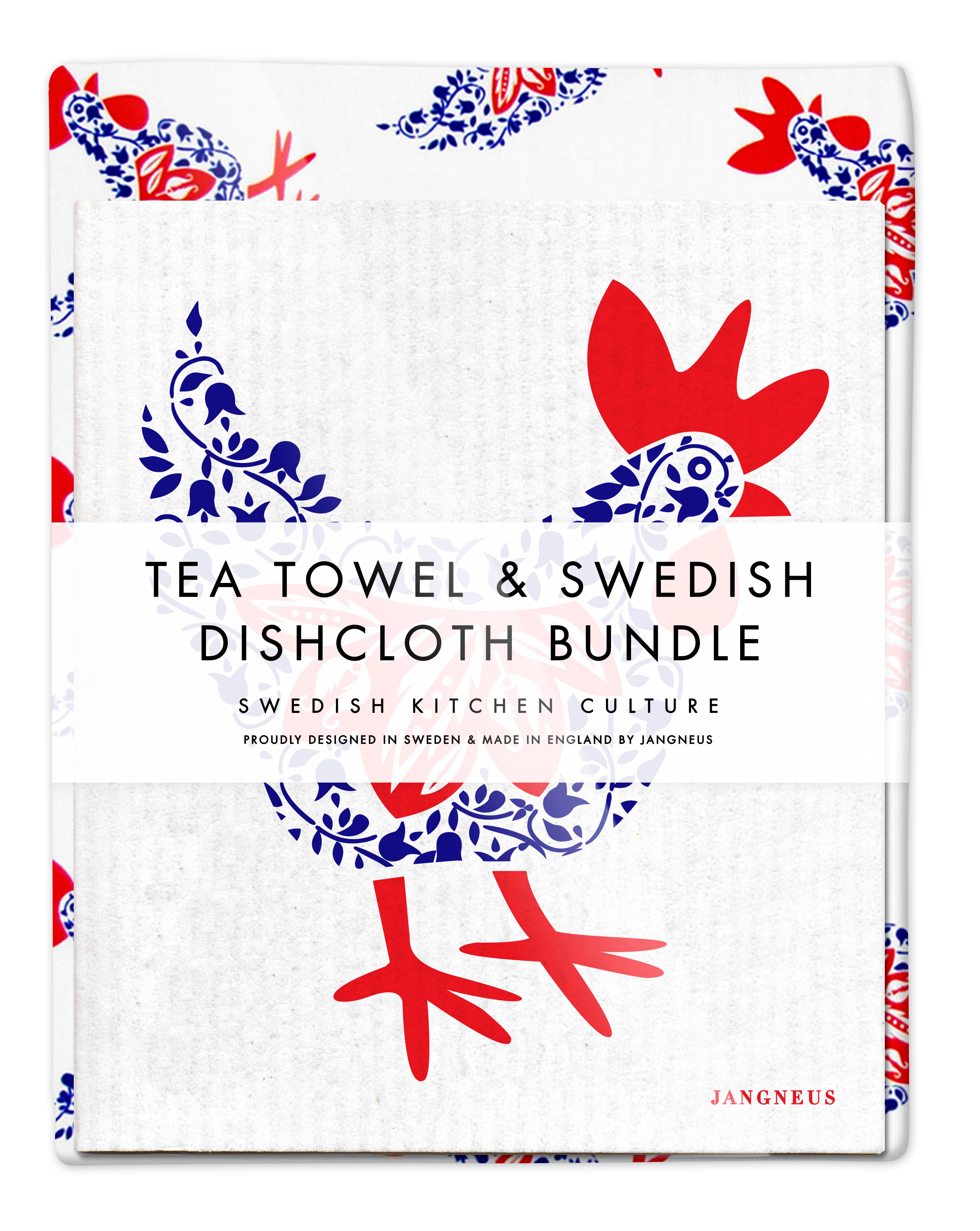 Esthetic Living - Vente Torchon - Ensemble de torchons et torchons suédois, poule, bleu