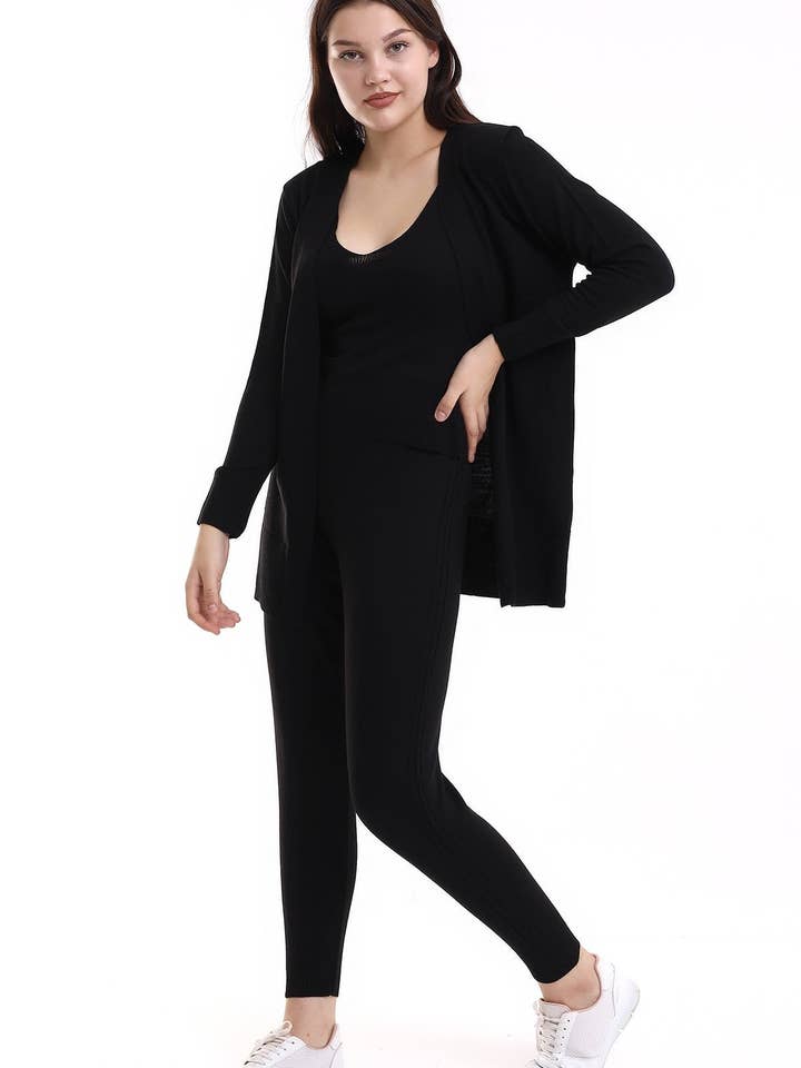 3-DELT JAKKESÆT MED BUKSEBODY CARDIGAN for engroshandel hos Cloth Cube