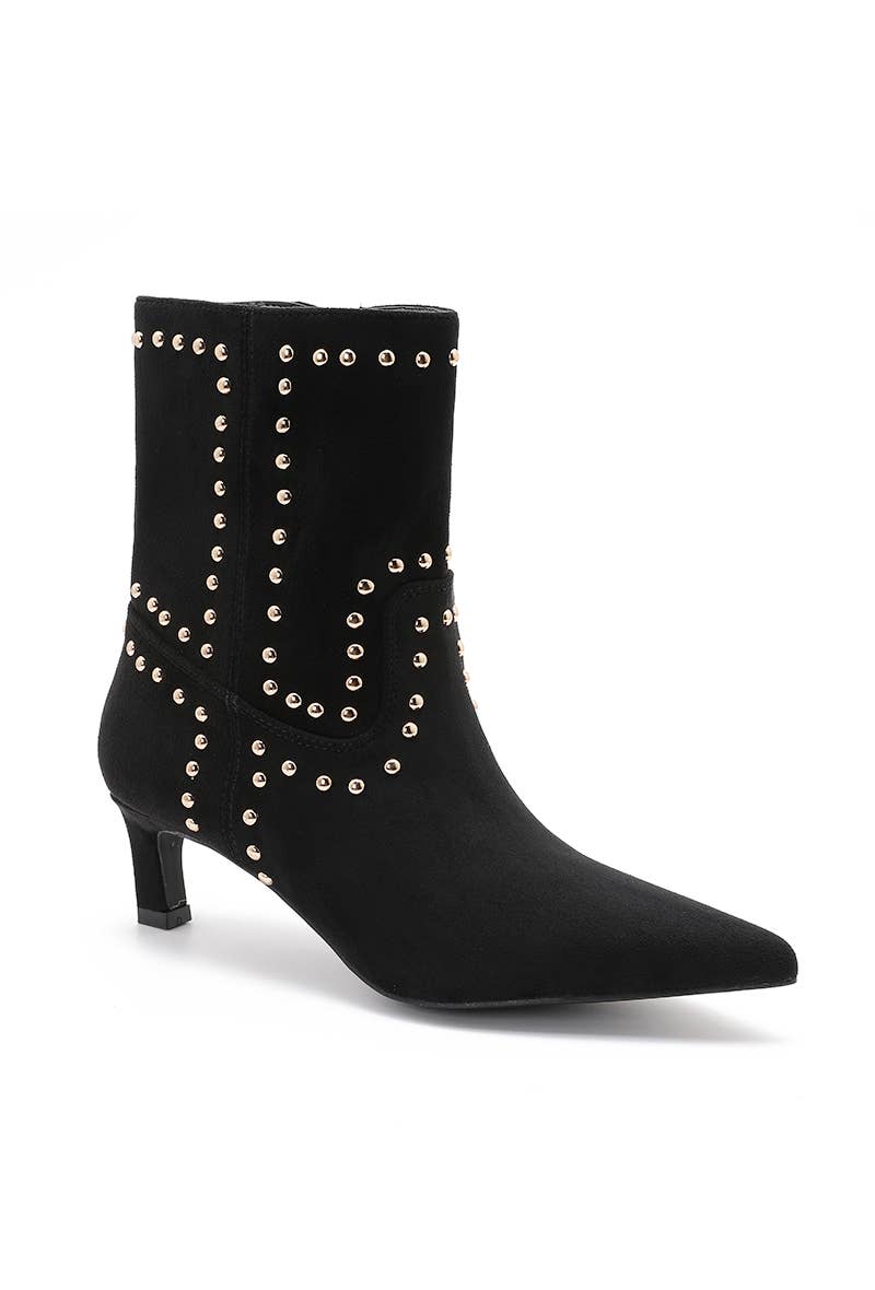 Joia Paris - Wholesale Booties - Women's - Western ankle boots with low heels, studded decoration GZ-3080