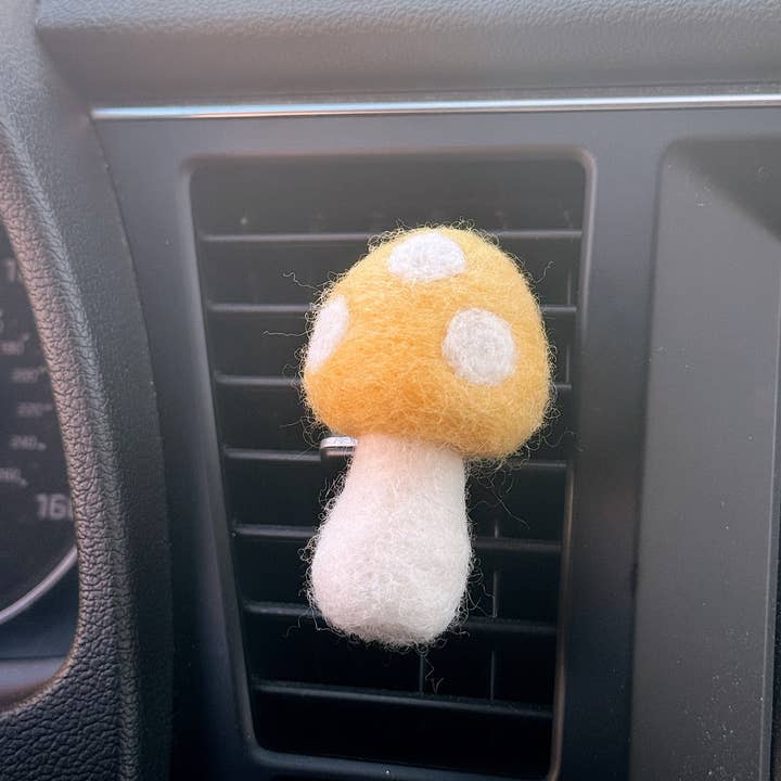 Golden Hour Designs - Wholesale Car Decorative Charm - Women's - Felt Mushroom Car Vent Clip - Diffuser, Cottagecore, Whimsy7