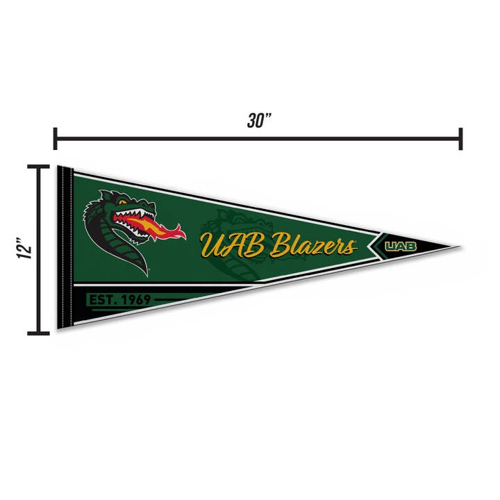 Rico Industries - Wholesale Flag - NCAA Alabama-Birmingham Blazers - UAB Design Pennant4