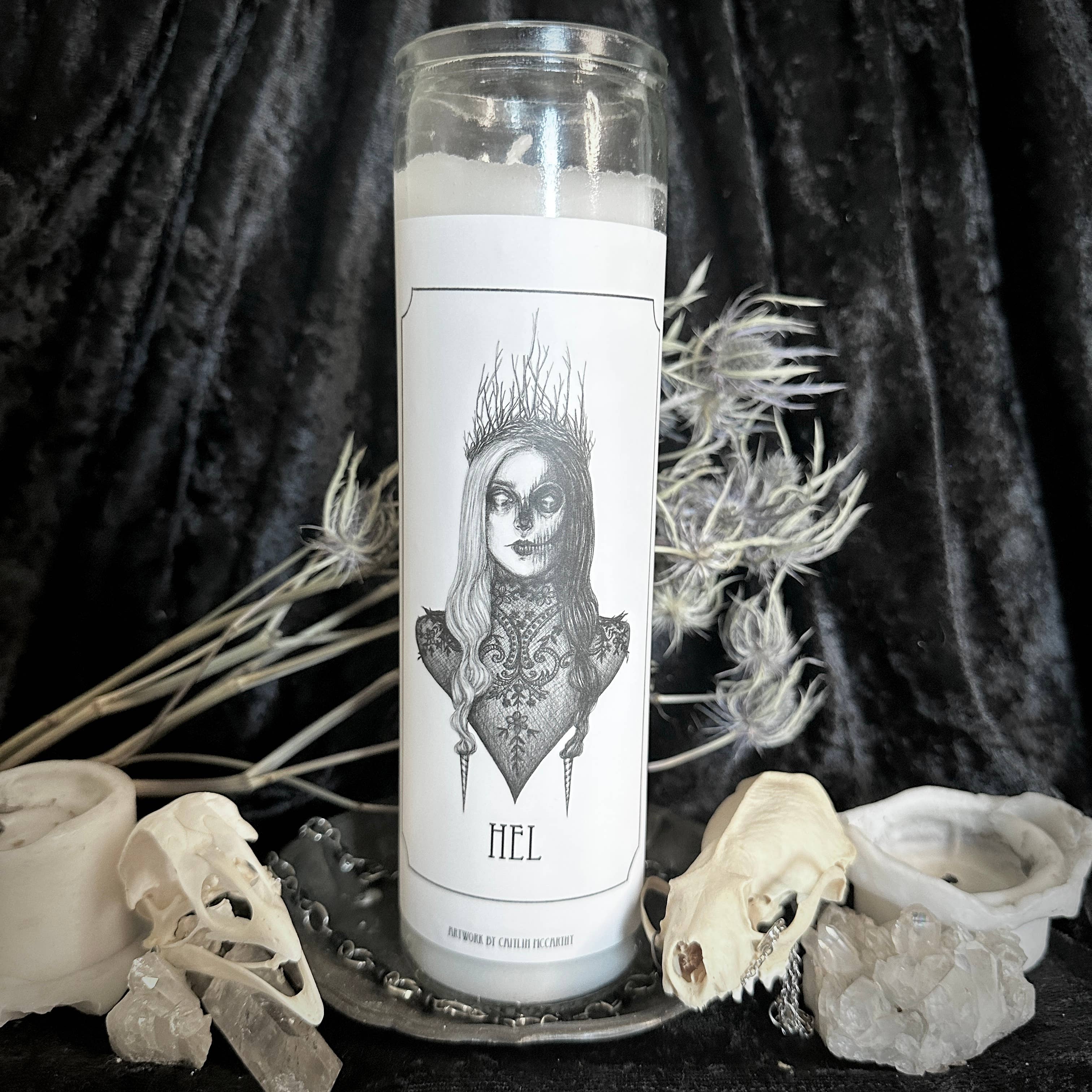 Caitlin McCarthy Art - Wholesale Sticker - Hel Altar Candle Stickers - Pack of 5 Vinyl Stickers1