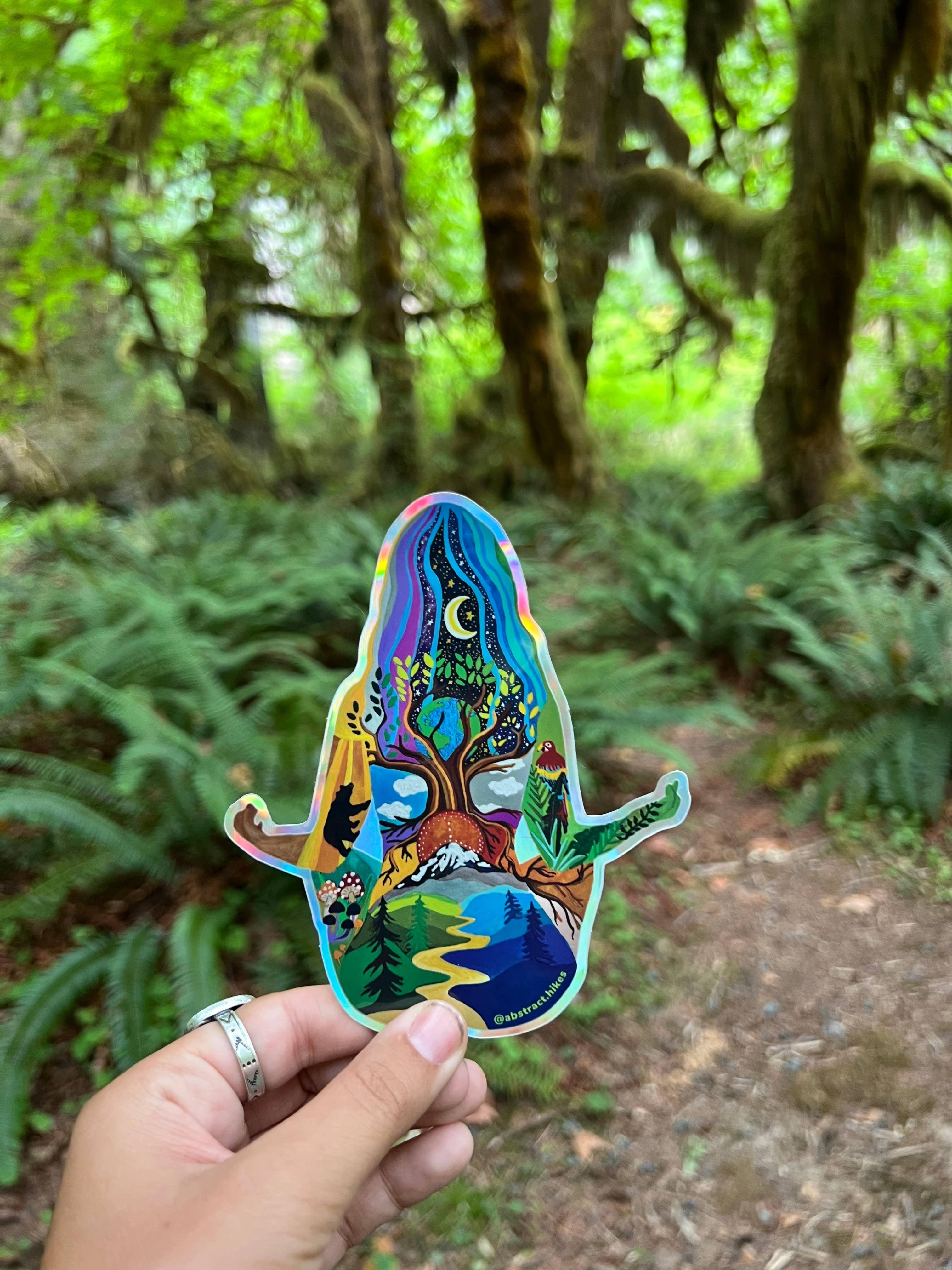 Abstract Hikes - Wholesale Sticker - Yoga Sticker: "Yoga Gal" Holographic