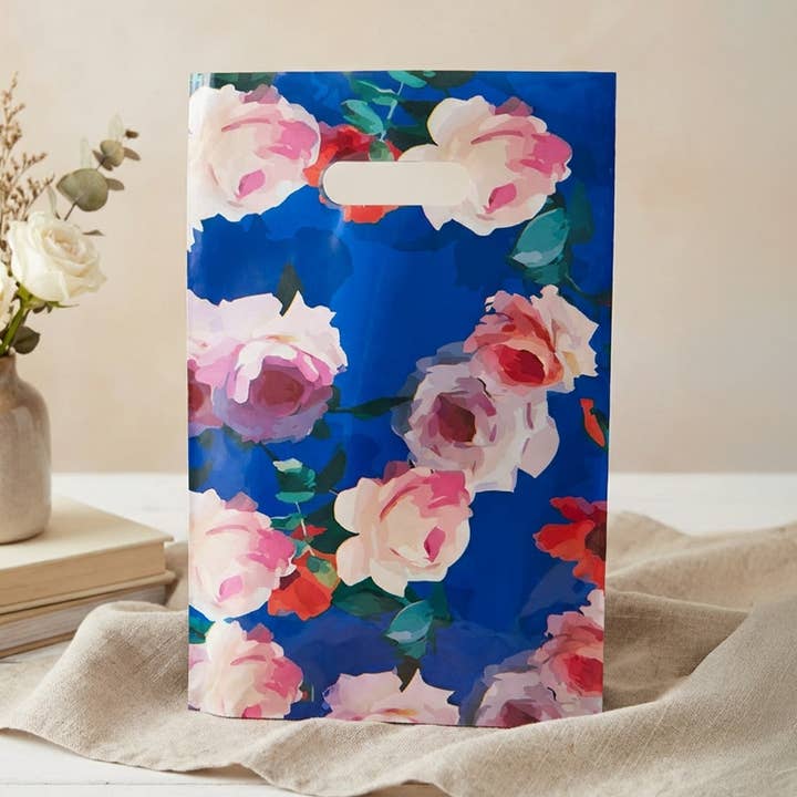 50 %, marinblå rosa blommigt rosutskuret handtag PVC-väska för wholesale av ByHome