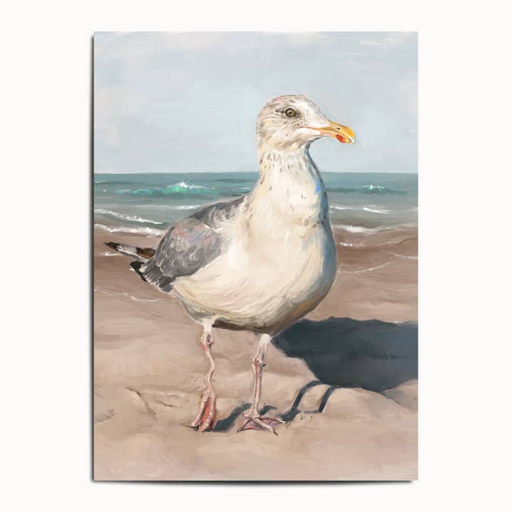 The Ugly Cat Studio - Wholesale Art Print - Seagull with Wobbly Leg Fine Art Print1