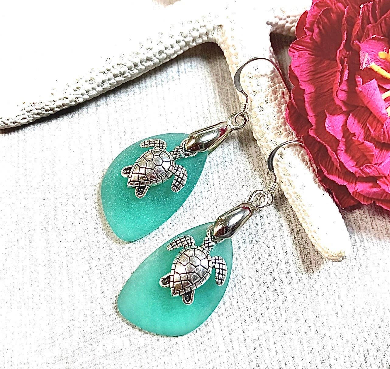 Devi Creations - Wholesale Dangle Earrings - Sea Glass Turtle Earrings Assortment3
