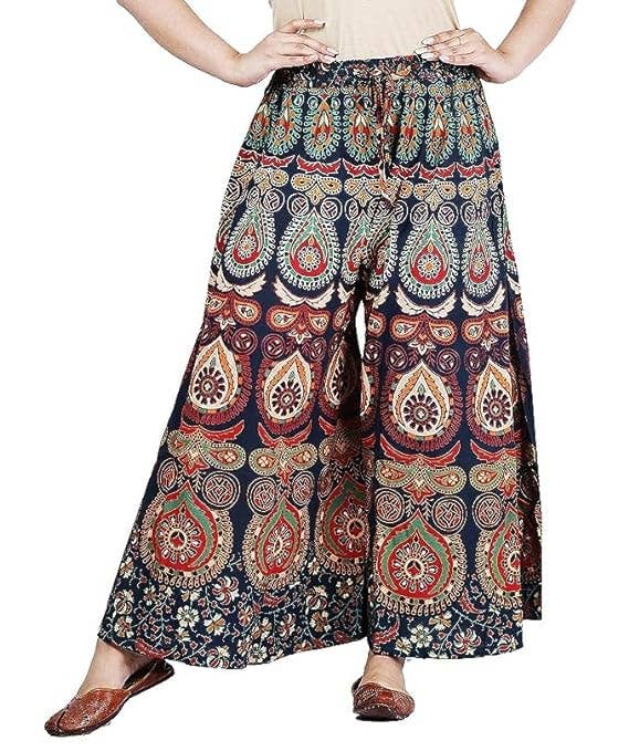 Bhawana Handicrafts – Großhandel Hose – Damen – 5-teiliges Set mehrfarbiger handgefertigter Palazzo-Hosen aus Baumwolle3