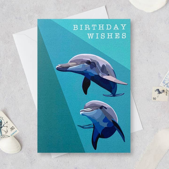 Dolphin Birthday Card - Dolphin Card - Birthday Card for wholesale by Arch & Ivy