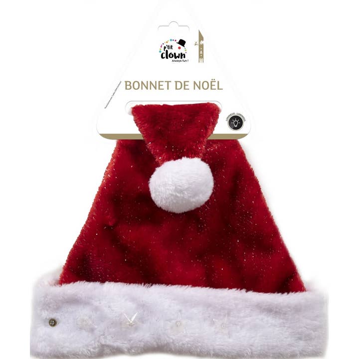 P'tit Clown - Wholesale Santa Hat - Christmas Hat - Red Silver - Luminous - Adult2