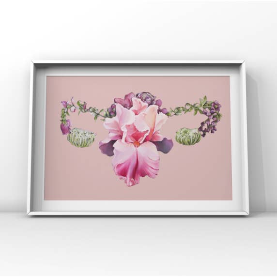Trisha Thompson Adams - Wholesale Art Print - Floral Uterus Anatomy Art Print
