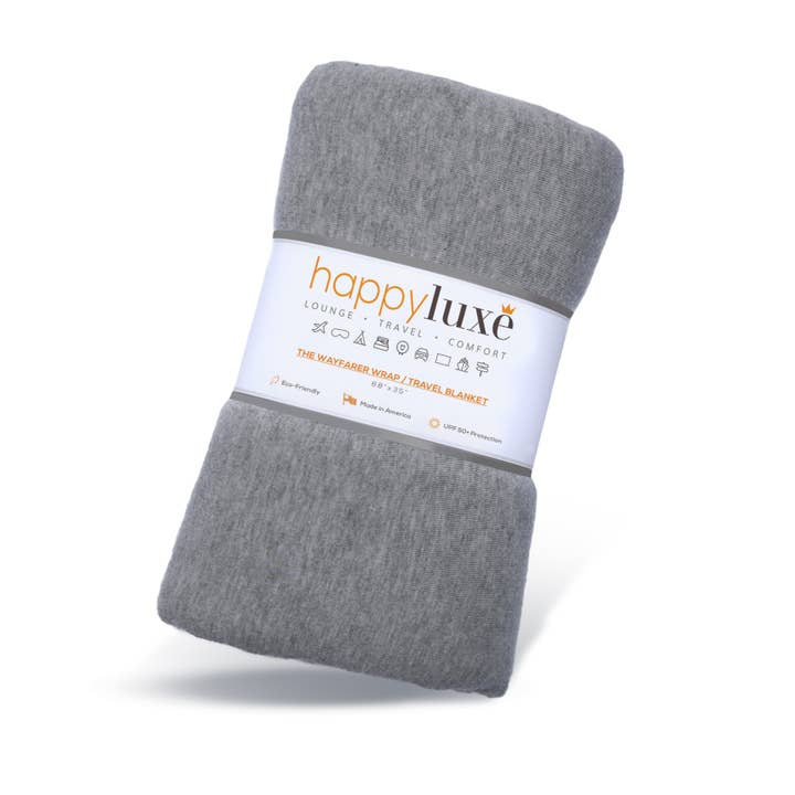 HappyLuxe - Wholesale Omslagdoek - Dames - De Wayfarer Travel Wrap in Eco Cashmere Heather Grey6