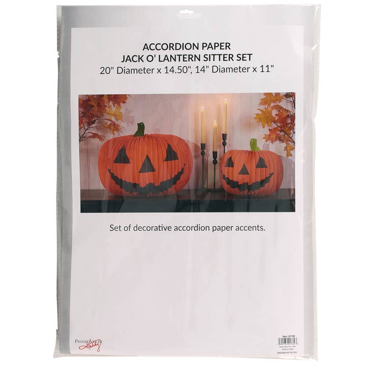 Primitives by Kathy - Wholesale Desk/Tabletop Sign - Jack O'Lantern Paper Decoration Set2