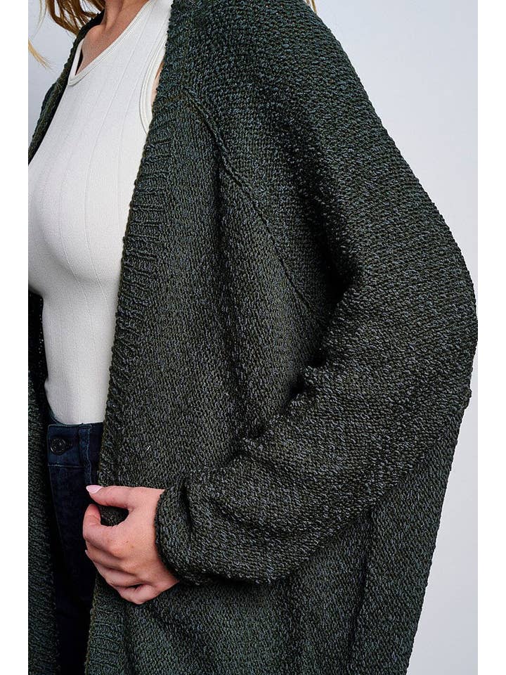 OLIVE LONG SLEEVE OPEN FRONT CARDIGAN for wholesale on Faire