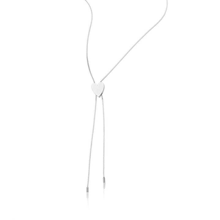 Adornia - Wholesale Pendant/Charm Necklace - Heart Bolo Necklace silver gold