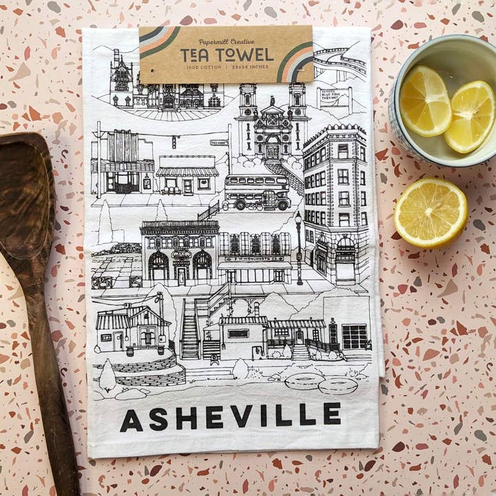 Papermill Creative - Wholesale Tea Towel - Asheville, North Carolina cotton tea towel1