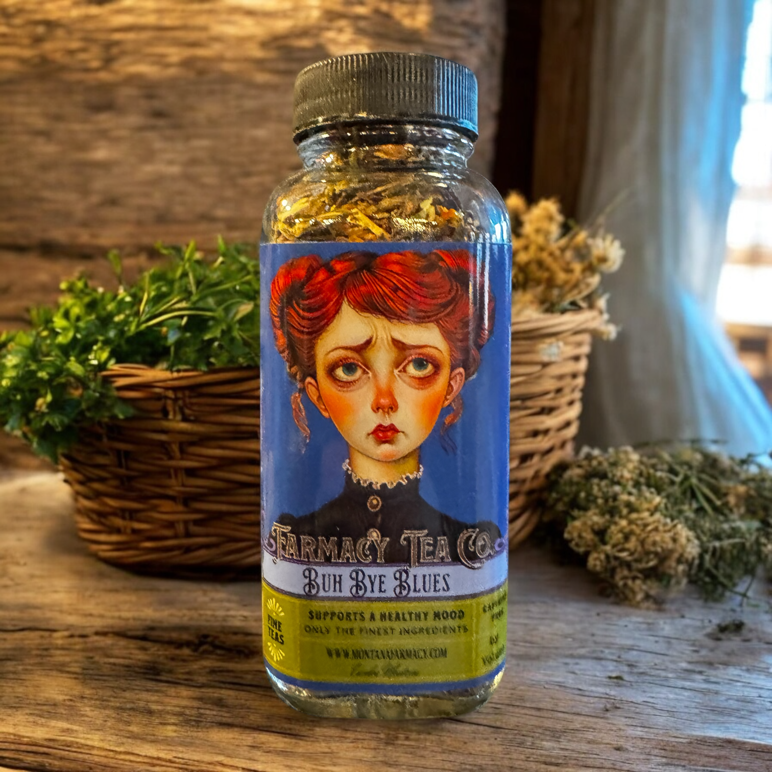 Montana Farmacy - Wholesale Health/Detox Tea - Buh Bye Blues Mental Wellness & Sad Support Vintage Tea3