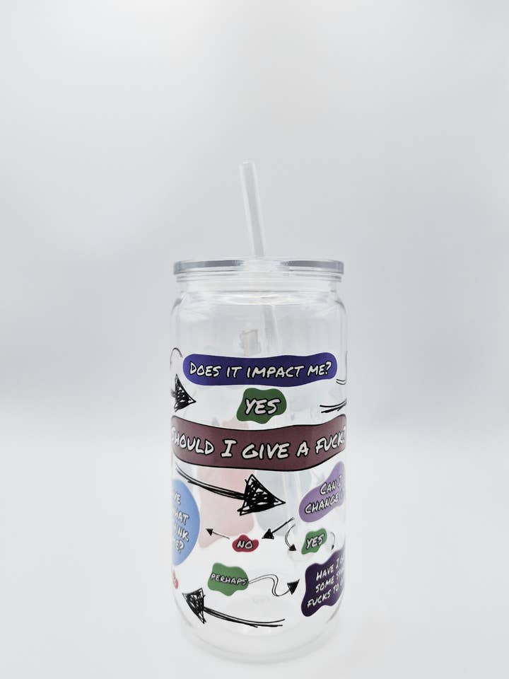 Should I Give a Fuck? Flowchart - Plastic Libby Cup for wholesale by Reyt Designs
