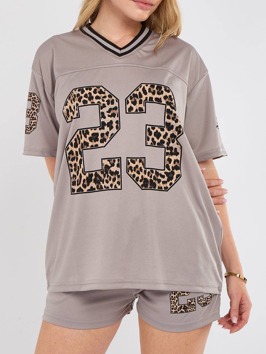 AX Labels - Wholesale Top & Short Set (NOT Loungewear) - Women's - Leopard Print 23 T-Shirt With Shorts Co-ord57