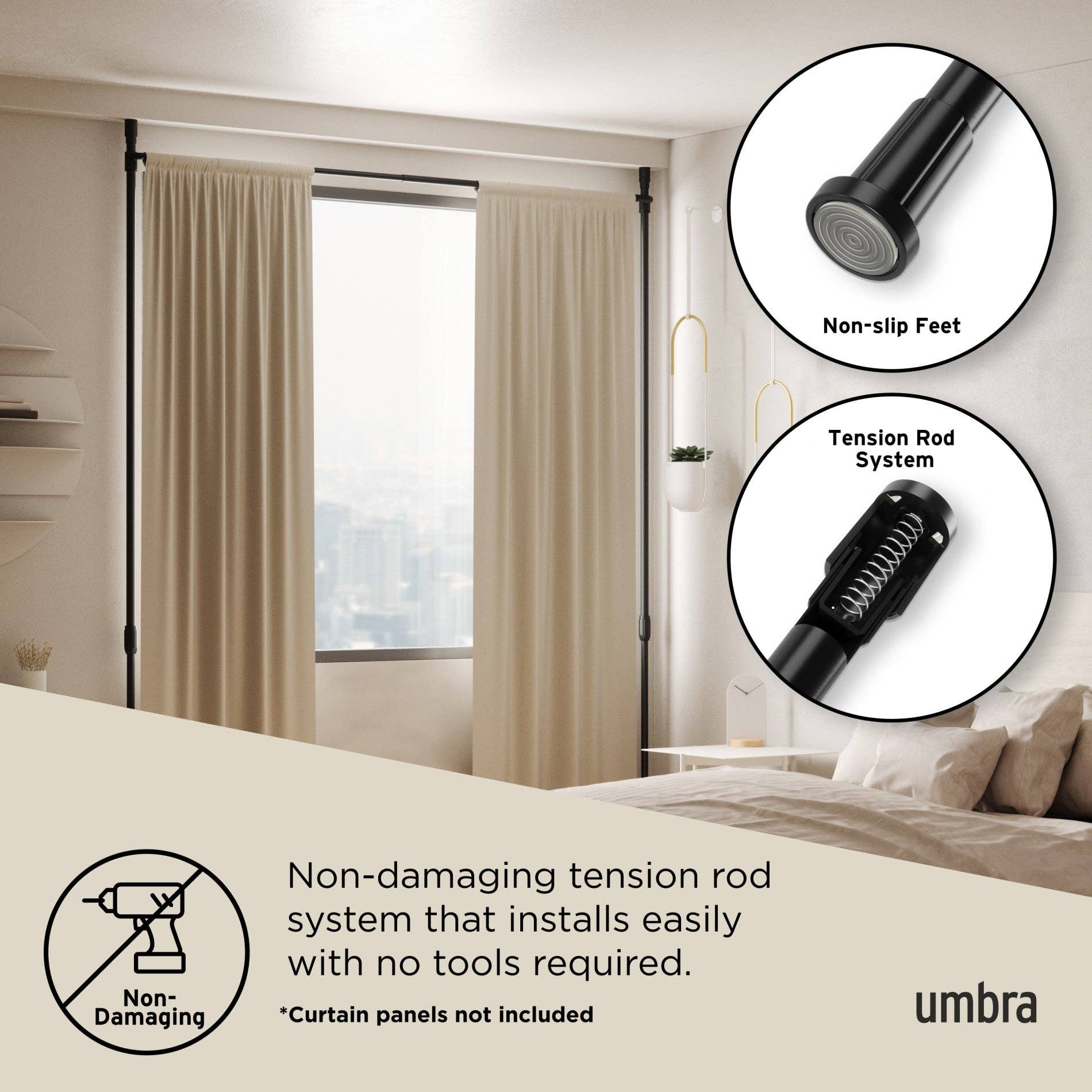 Umbra - Wholesale Curtain - Anywhere Expandable Curtain Rod and Room Divider8