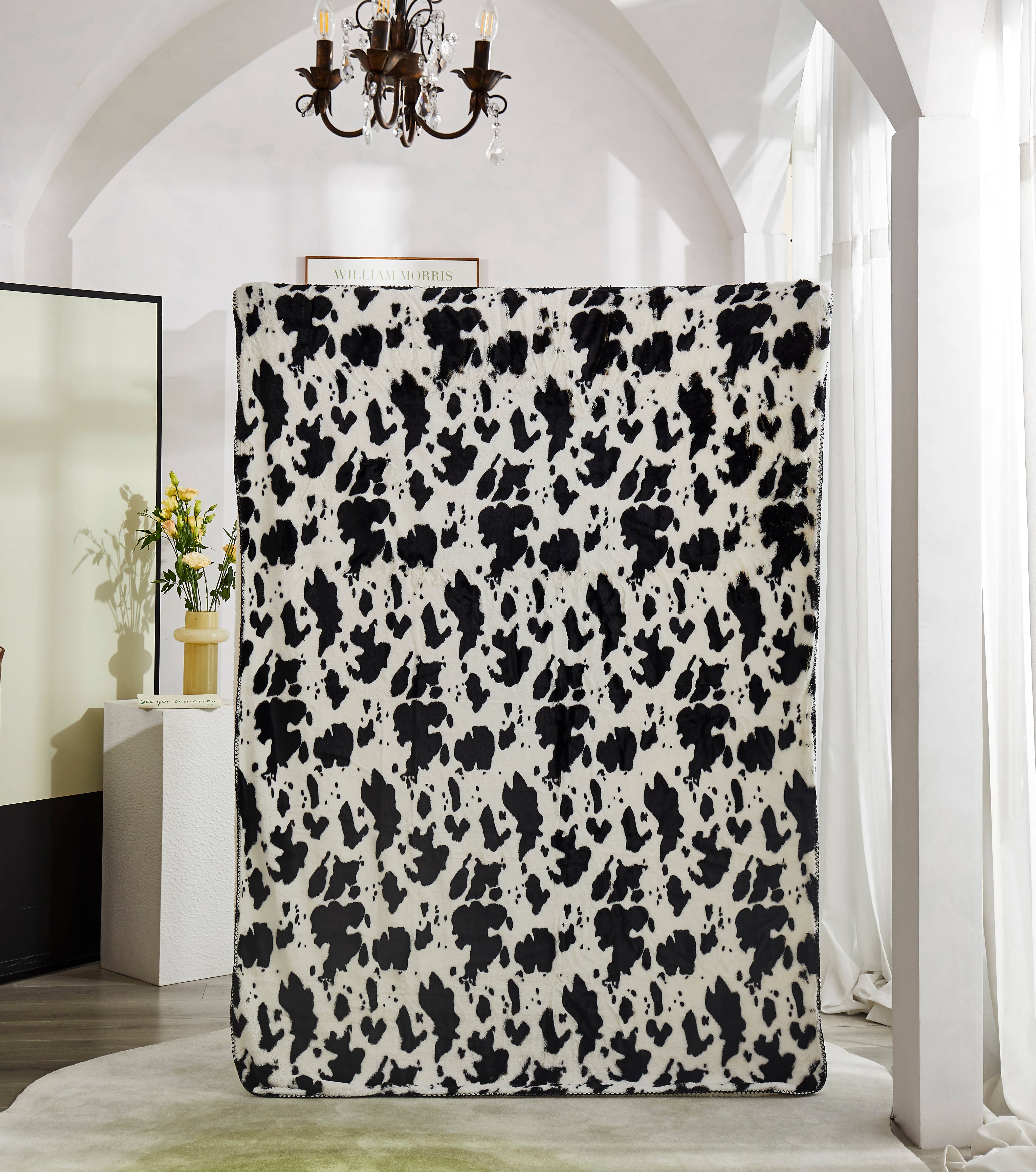 Duke Imports - Wholesale Throw Blanket - "Cow Skin" Faux Fur Plush Throw Blanket - 50"x70"1