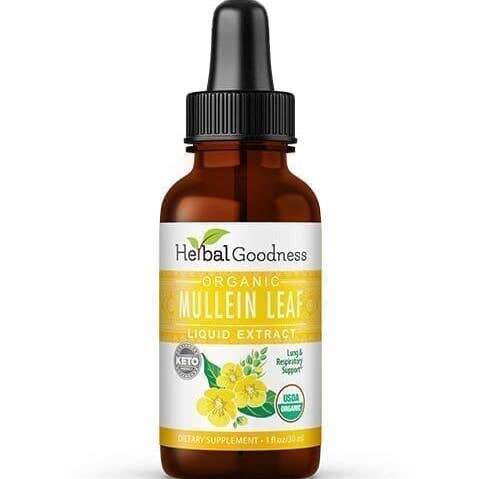 Herbal Goodness - Wholesale Oral Supplement/Vitamin - Mullein Leaf Extract- Organic- Liquid- 1oz- Herbal Goodness