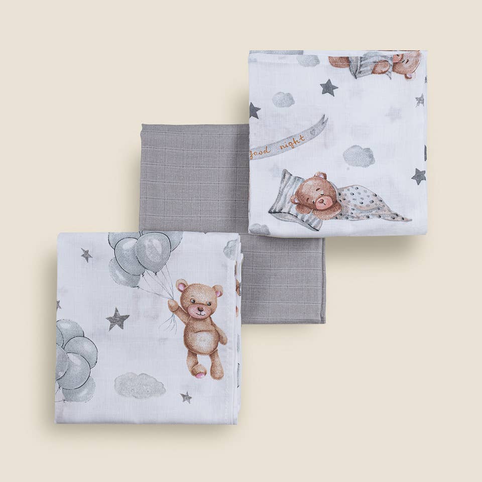 Ander - Wholesale Diaper (Cloth) - Baby - Premium Muslin Diaper Set - 3 Pack of 100% Natural Cotton7