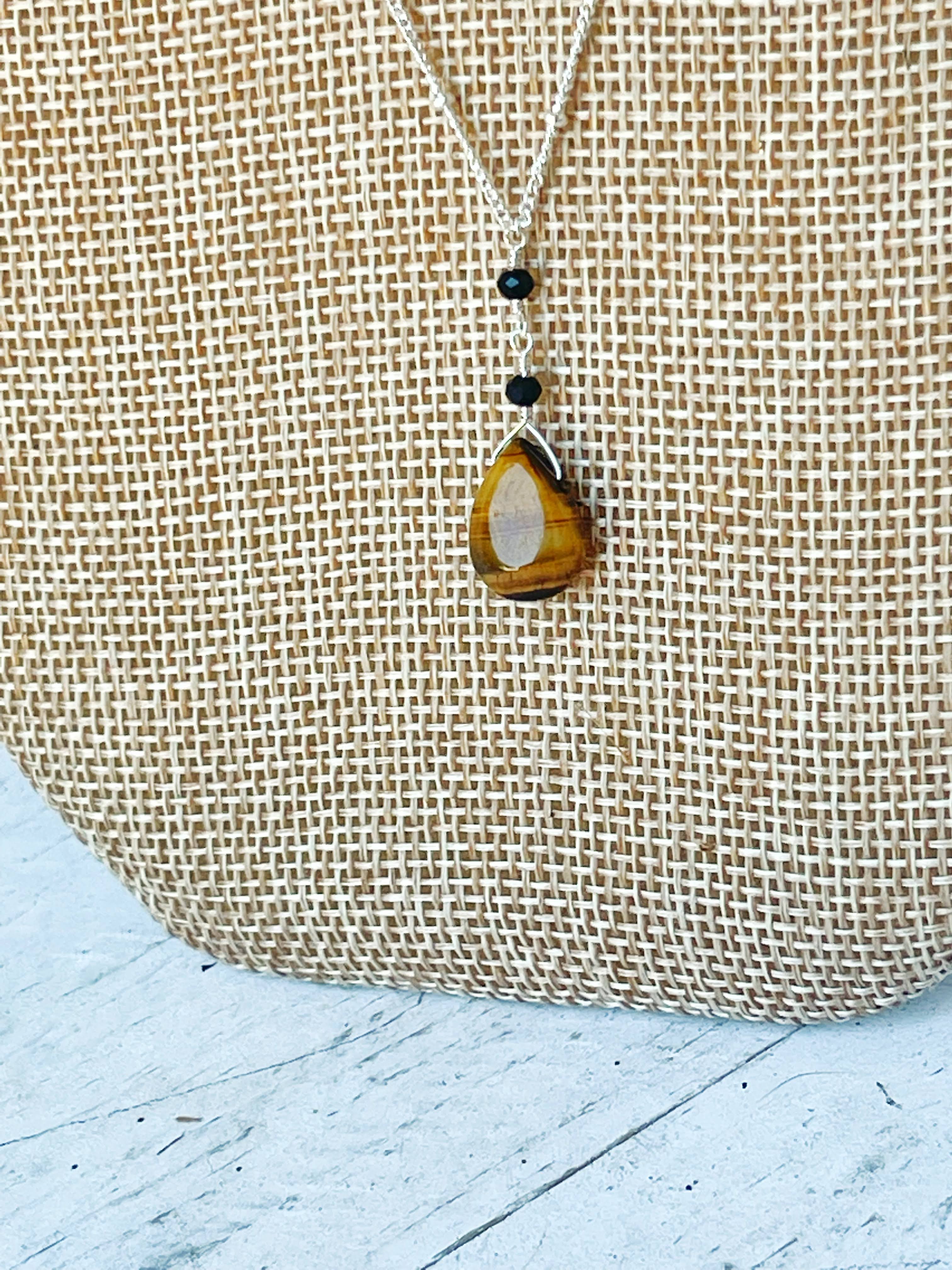 Rage Gems & Jewelry - Wholesale Pendant/Charm Necklace - Tiger's Eye & Black Glass Necklace5