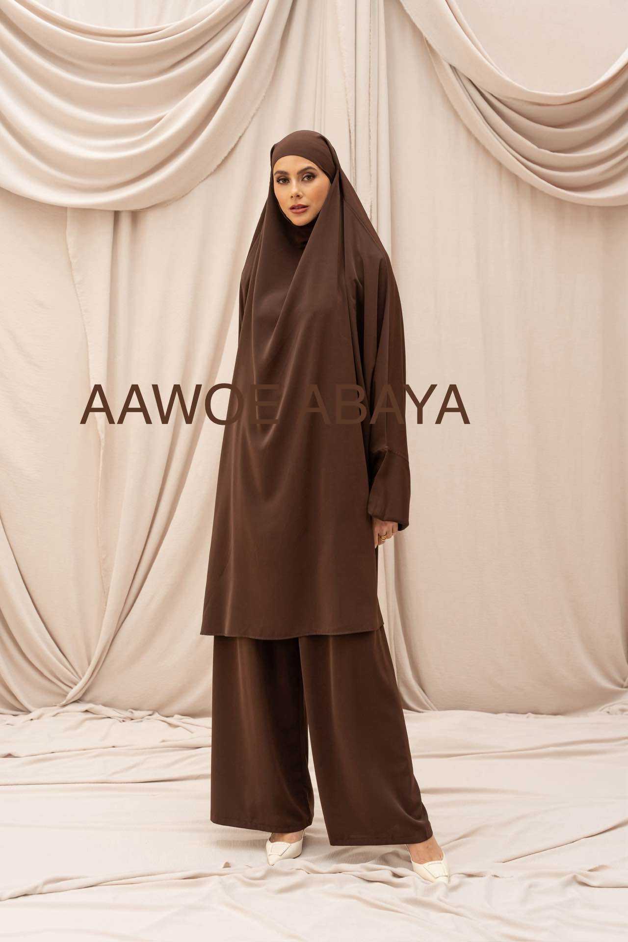Aawoe Abaya - Wholesale Kaftan - Women's - Jilbab with Medina silk palazzo pants - 23555