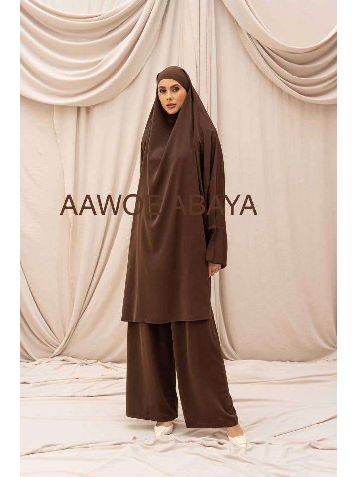 Aawoe Abaya - Wholesale Kaftan - Women's - Jilbab with Medina silk palazzo pants - 23555