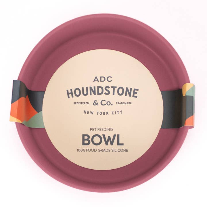 The "Pony" Silicone Dog Bowl, 4.5 Cups, Rosewood for wholesale by ADC Houndstone & Co.