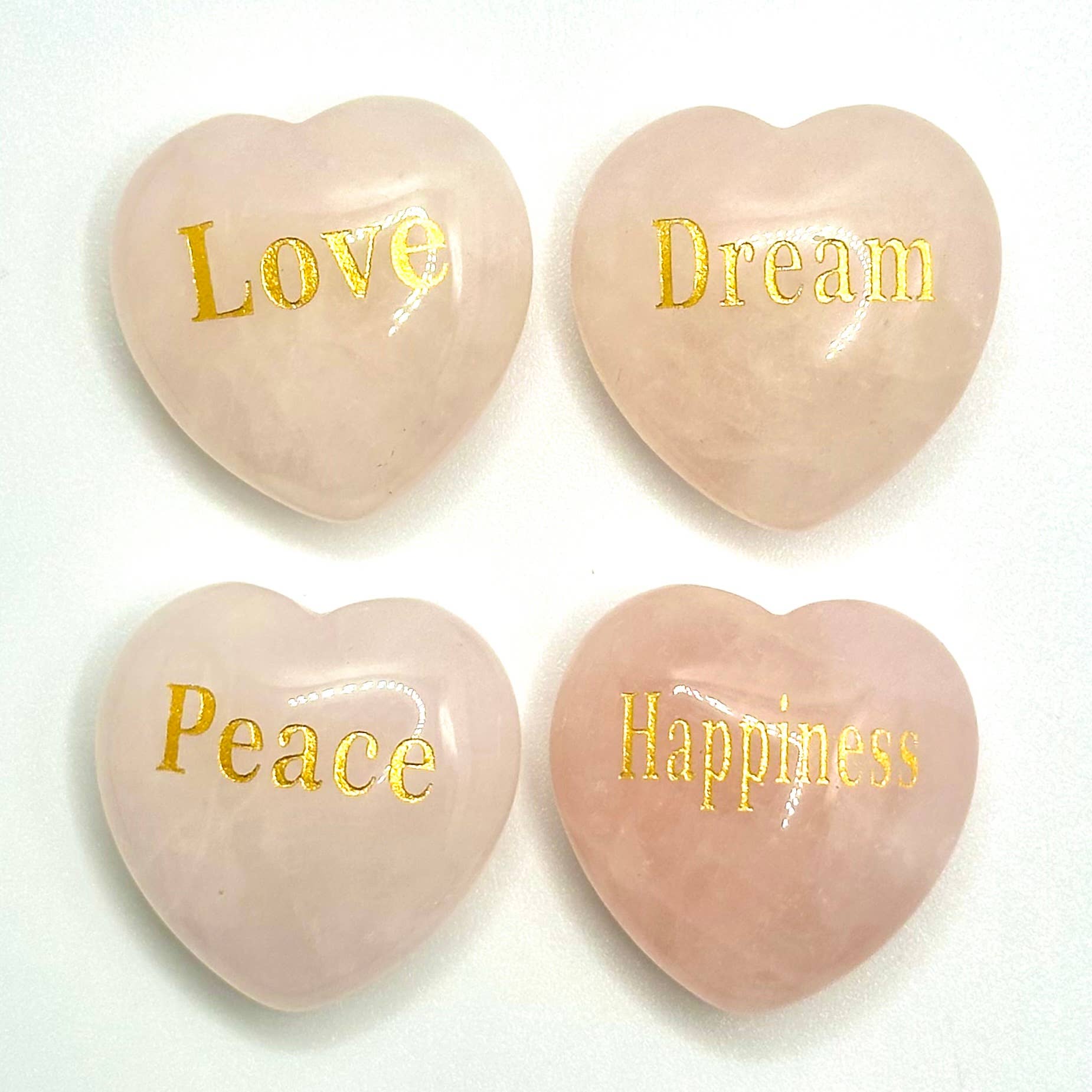 Gifts Amazing! - Wholesale Spiritual Stone/Crystal - Rose Quartz Heart with Message1