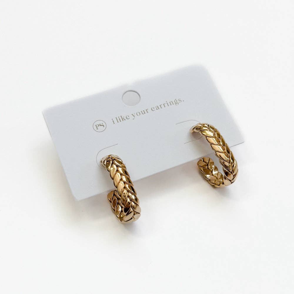 Pretty Simple - Vendita all'ingrosso Orecchini a cerchio - Orecchini a cerchio ovale intrecciato - IMPERMEABILI0