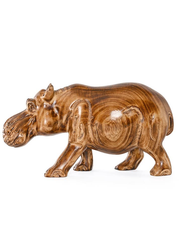 Kenyan Jacaranda Wood Jumbo Hippo for wholesale by Swahili | AFRICAN MODERN