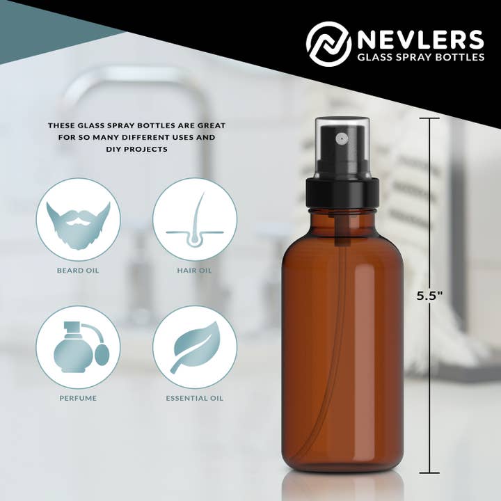 Nevlers – Großhandel Sprühflaschen – Braunglas-Sprühflaschen, 4 oz. (Packung mit 24)