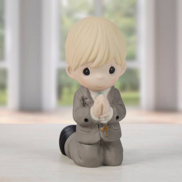 Remembrance Of My First Communion Boy Figurine, Blonde for wholesale by Precious Moments