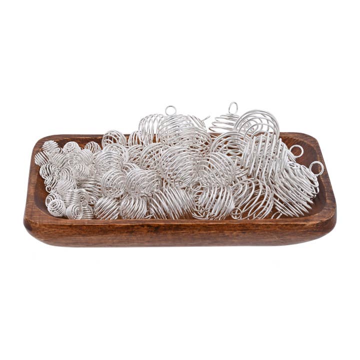 Silver Color Spiral Cages by Size for wholesale by Rock Restock