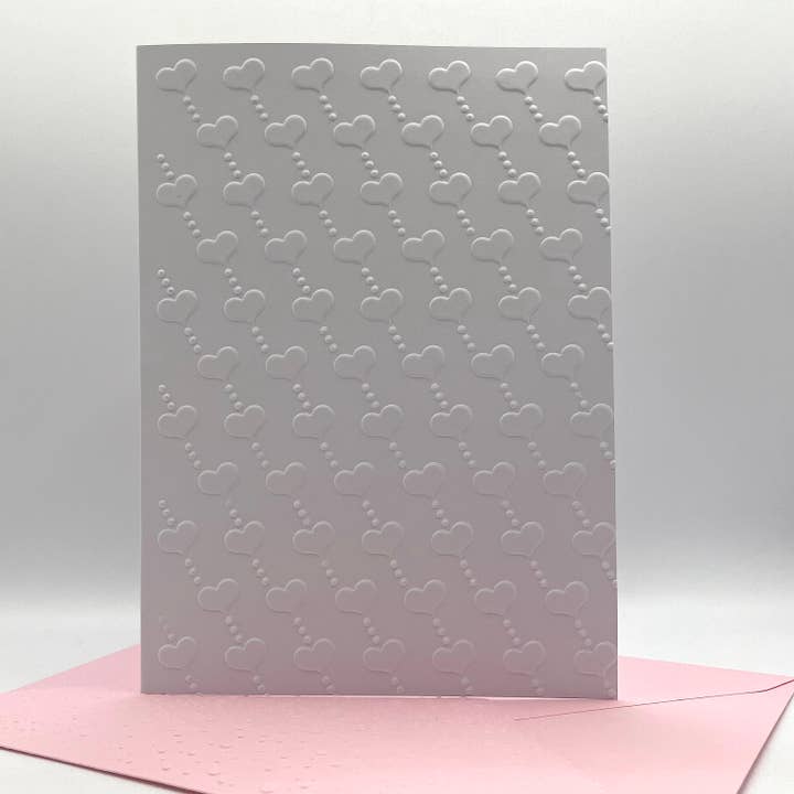 Hearts and Dots Romantic Embossed Notecards - Pack of 6 for wholesale by Looks Inviting