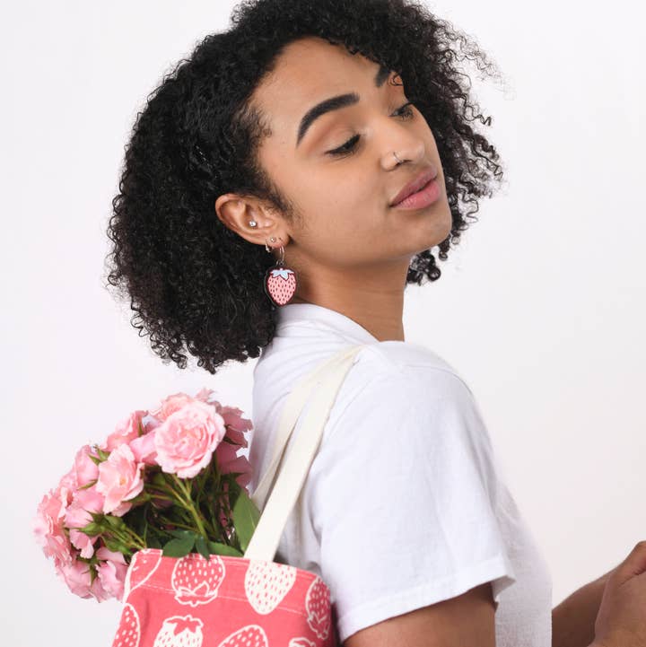 Art by Ciara - Wholesale Tote Bag - Women's - Strawberry Tote Bag0