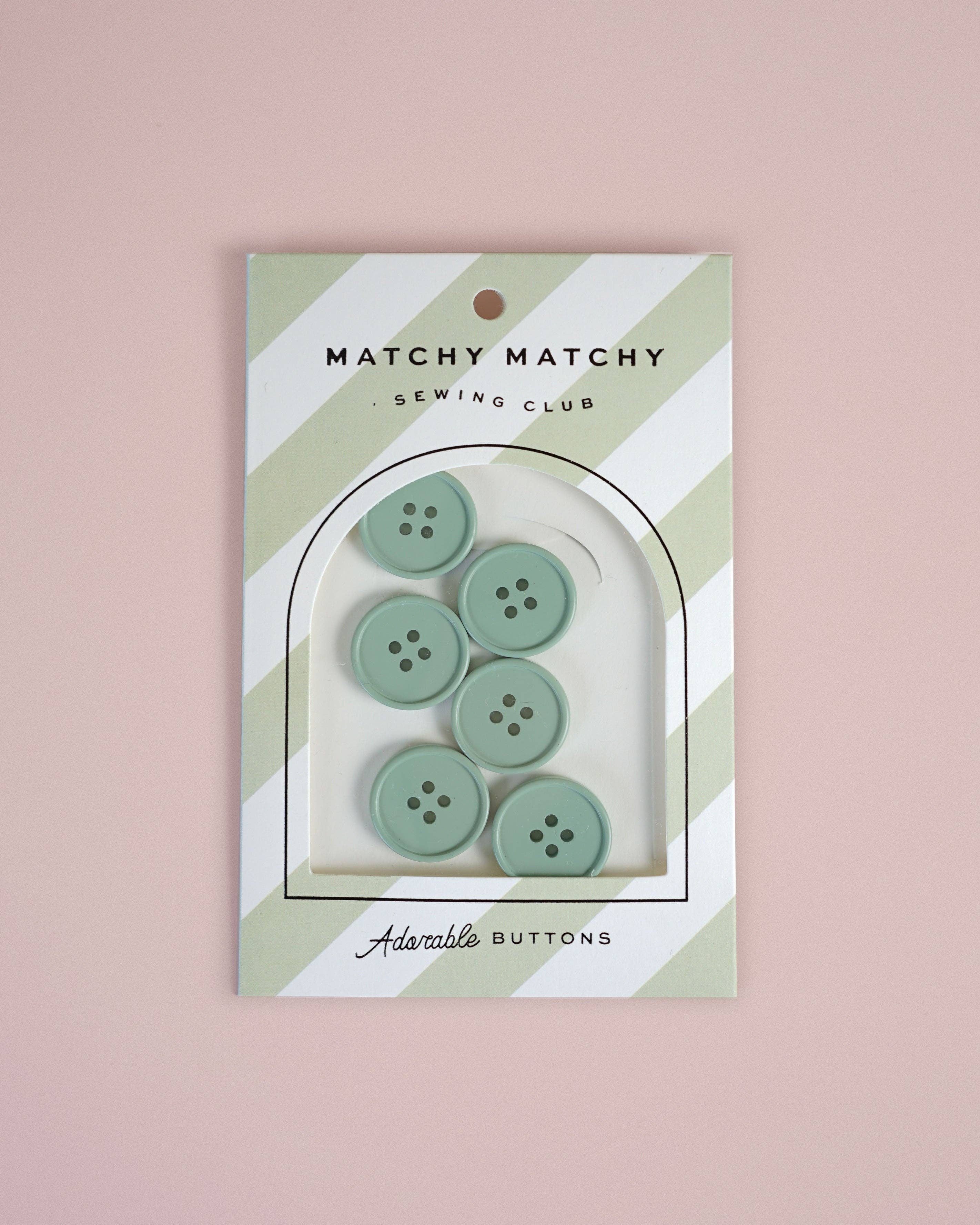 Matchy Matchy Sewing Club - Wholesale Sewing Button/Snap - Sage Retro Buttons3