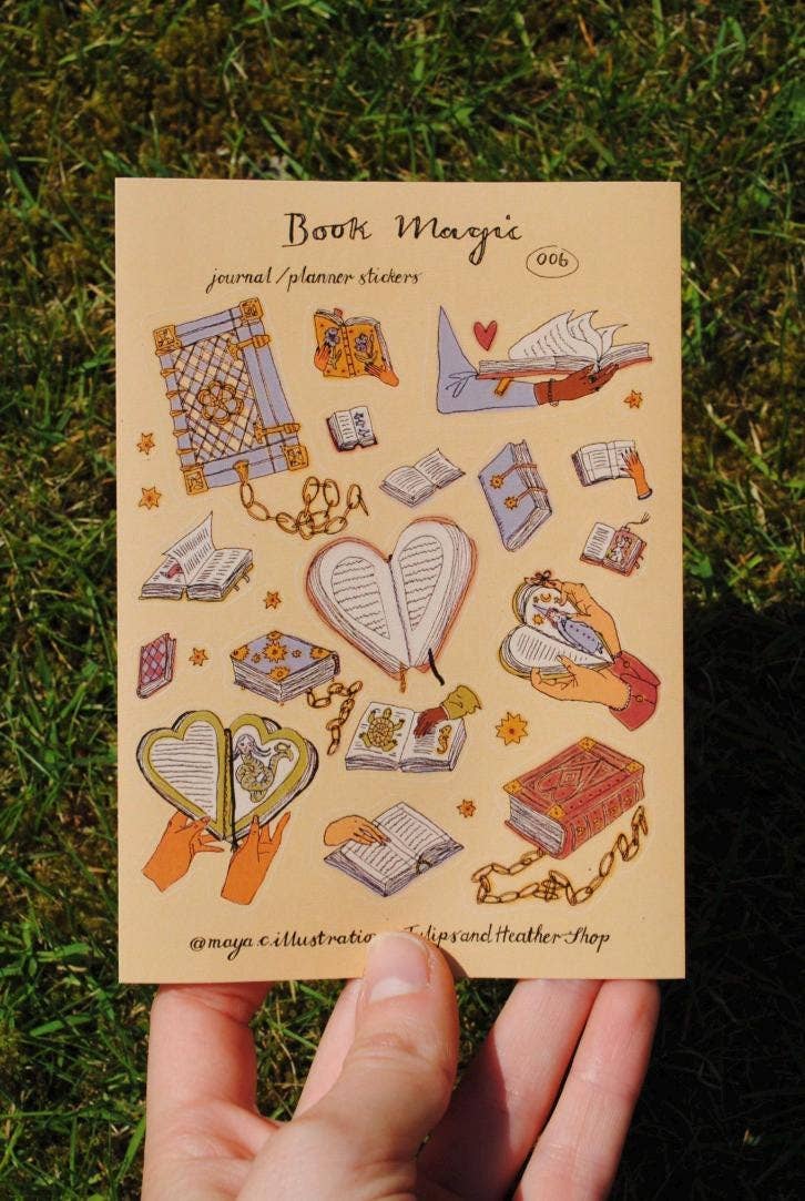 Tulips and Heather - Wholesale Sticker - Sticker Sheet "Book Magic" for journals and planners4