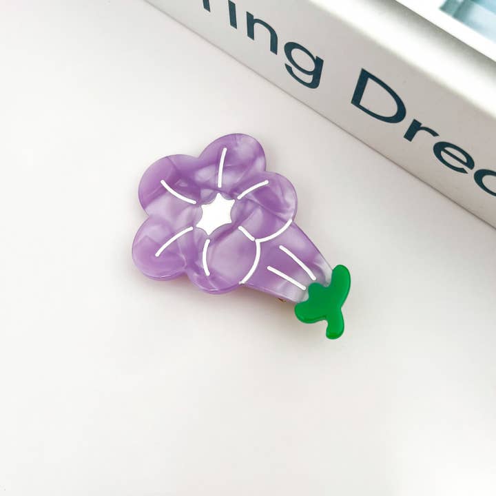 SoapElenGlen - Wholesale Hair clip – Women’s - Floral Side Hair Clips, Tulip, Daisy Alligator Barrette1