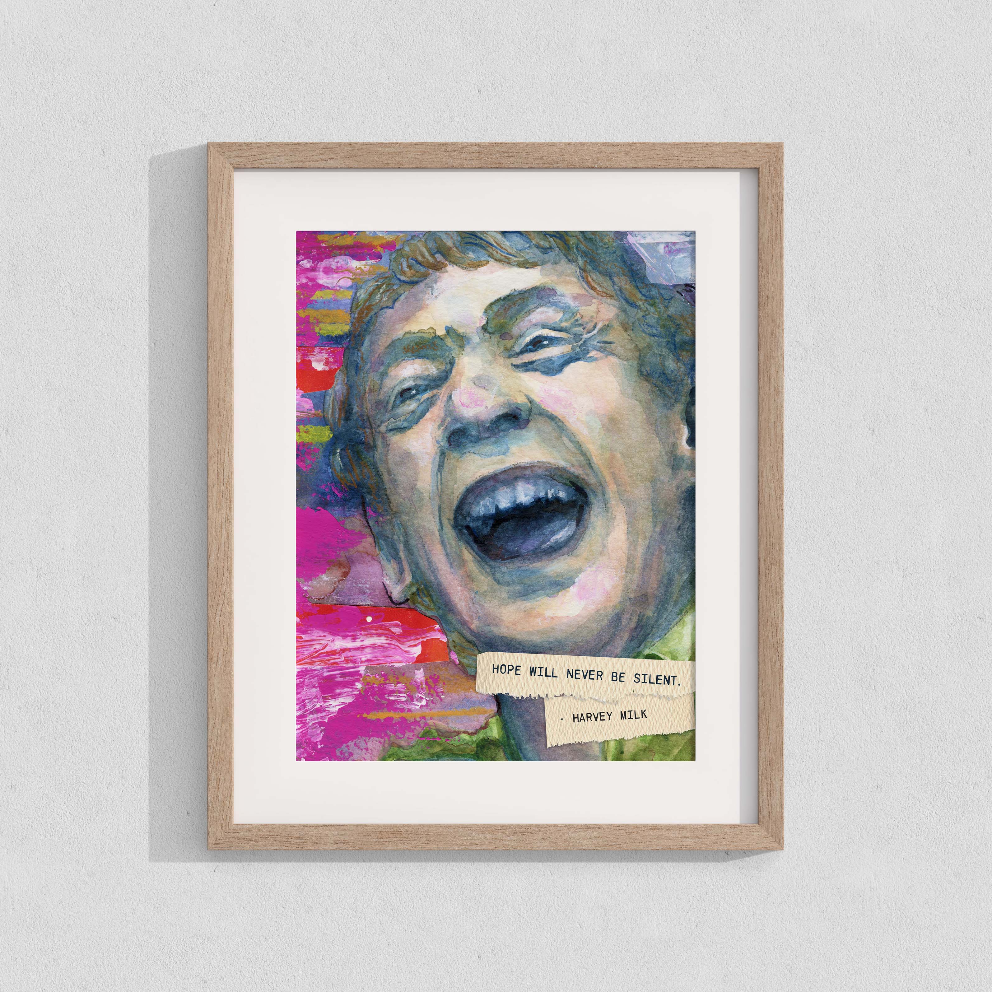 Lynell Ingram - Wholesale Art Print - LGBTQ Activist Harvey Milk Portrait 8x10" Fine Art Print