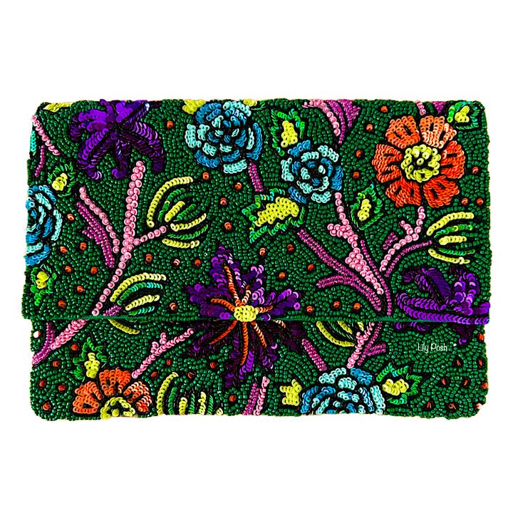 Lily Posh – wholesale Clutch bag – women's – Beaded Floral Clutch Crossbody Bag Lily Posh 0
