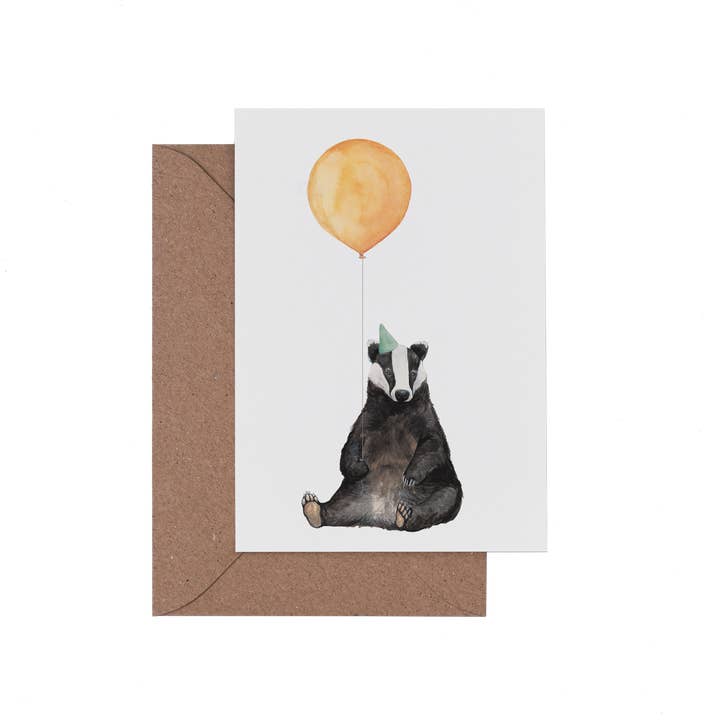 Mister Peebles – Engroshandel Fødselsdagskort – Balloon Animal Card - Grævling1