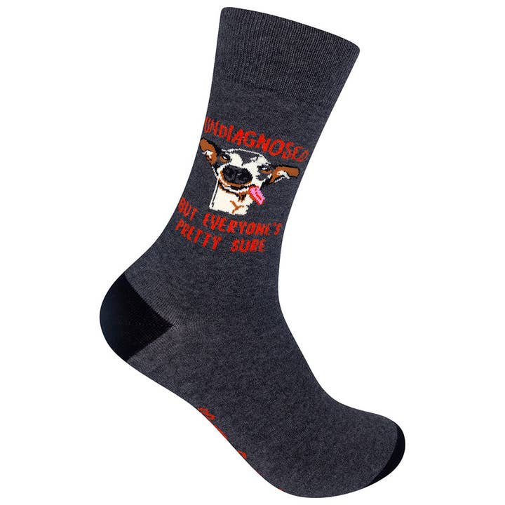 Undiagnosed (but everyone's pretty sure) Socks | Nice Enough Merch Co for wholesale by Funatic - About Face Designs - Nice Enough Merch Co