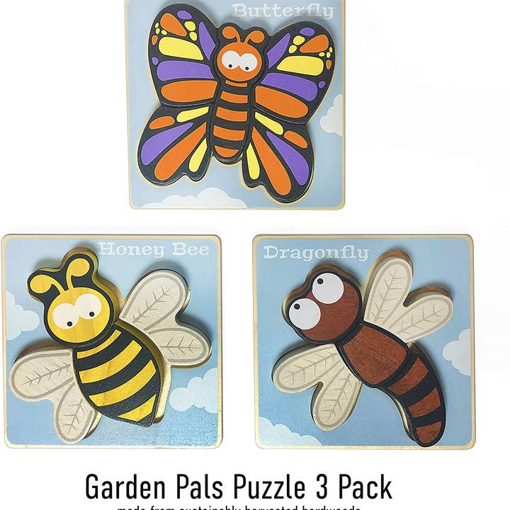 Garden Animals Puzzles, lot de 3 pièces épaisses, 5 pièces pour la vente par BeginAgain