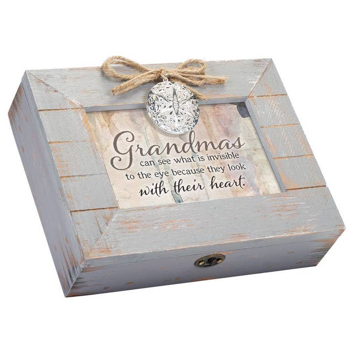 Magnolia - Wholesale Decorative Box - Locket Distressed Music Box Grandmas Look With Their Heart
